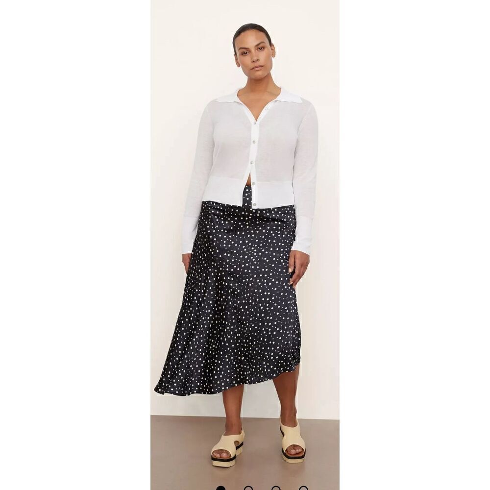 Vince Tossed Dot Draped Knot Skirt in Deep Marine NWT Size 2X